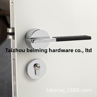 Poignée de porte intérieure en cuir véritable, moderne et minimaliste, en alliage de zinc, à fermeture magnétique silencieuse, pour villa et maison, vente directe usine