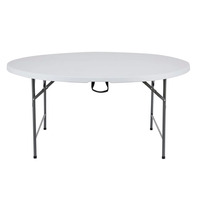 Tables pliantes de restauration commerciales portables et durables en plastique HDPE blanc pour hôtels, écoles, entrées et événements extérieurs