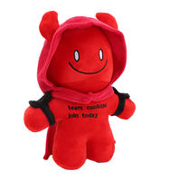 En gros, Peluche Démon à Capuche Rouge Super Douce, Modèle 'Cool Kid' de la Série 'Team Cool Kid Join Today', en Maille, Cadeau pour les Fans d'Halloween