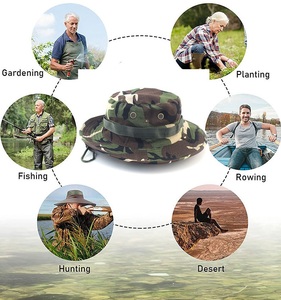 Tùy Chỉnh Thêu Logo Ngoài Trời Camo Ngư Dân Cap Ngụy Trang Xô Hat Với Chuỗi - Product Image 3