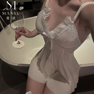 ชุดนอนซีทรูเซ็กซี่ Man Yu แบบเปิดหลัง โชว์สัดส่วน คอวีลึก ไม่ต้องถอดออก - Product Image 2