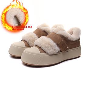 Baskets d'hiver pour femmes Chaussures décontractées doublées de fourrure velcro polyvalentes Doublure pour <span class=keywords><strong>Birkenstock</strong></span> Hauteur augmentant la vente en gros - Product Image 1