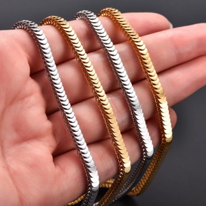 Collier chaîne délicat en acier inoxydable de 3,8 mm motif écailles de poisson pour femmes et hommes, couleur argent et or, ras-de-cou, accessoires de bijoux en métal - Product Image 3
