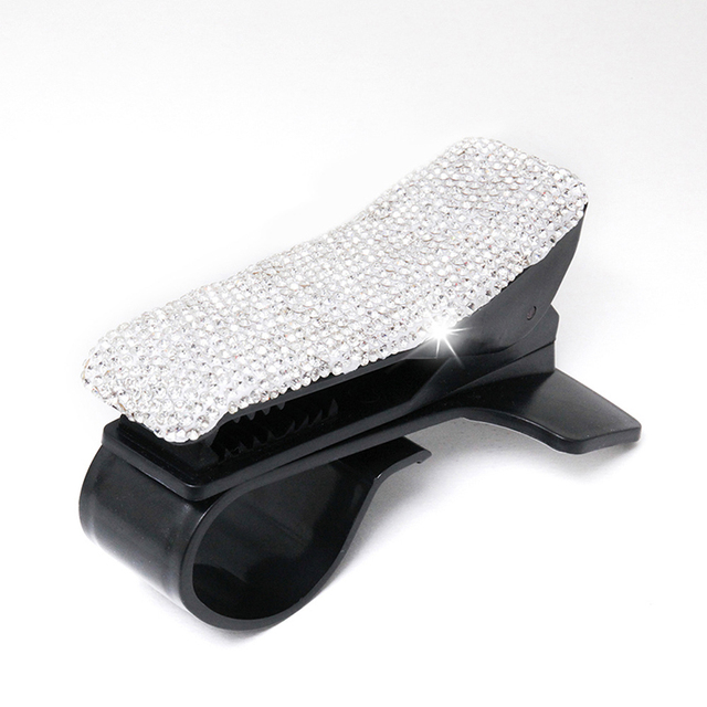 Bling Car Phone Mount Cell Phone Holder for Car 360 Degree Rotation Dashboard Clip Mount Car Phone Stand