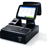 Terminal de point de vente PC série A200, système d'exploitation Windows, design séparé, élégant, lecteur de cartes MSR, tiroir-caisse électrique, paiement par reconnaissance faciale, double écran