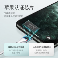 Kabel Data Nylon UGREEN Bersertifikasi MFi untuk Pengisian Cepat PD 3A untuk iPhone 11/Xs Max/XR/8 Plus dengan Konektor Lainnya