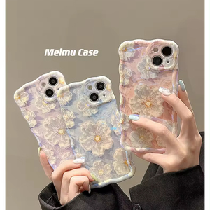 Funda para Teléfono con Pintura al Óleo de Flores Azules para iPhone 15 14 Pro Max 13 12 11 14 Plus, Funda Suave para Mujer - Product Image 1