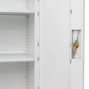 批发白色2门钢制固定橱柜办公室文件储物柜，带四层可调隔板 - Product Image 5