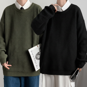 Maglioni Casual in maglia rotonda URK-423 Semi-Over da uomo - Product Image 1