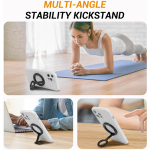 Support de téléphone magnétique double face en alliage d'aluminium 360 ° Smart Tracking Support de téléphone pliable pour les doigts Compatible <span class=keywords><strong>iPad</strong></span> pour l'utilisation au lit - Product Image 6