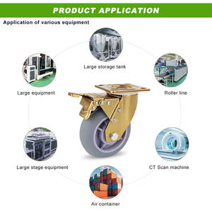 200 250 300 350kg Hochleistungs-TPR-Dreh platten rollen 50mm breite Profil bremse Starre anpassbare OEM-Rad wagen Industrie - Product Image 4