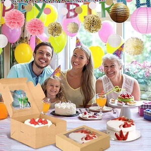 Tùy Chỉnh Sinh Thái Thân Thiện Kraft Nâu Vàng Hồng Đen Halloween 6X6X3 Bánh Hộp Bao Bì Với Cửa Sổ Giao Hàng Hộp Giấy - Product Image 6