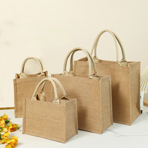 Custom Logo Size Jute <strong>Bags</strong> Wholesale Reusable Portable Laminated <strong>Hemp</strong> Burlap Tote <strong>Bags</strong> For Shopping - Product Image 3