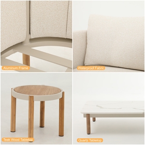 Canapé d'extérieur <span class=keywords><strong>blanc</strong></span> <span class=keywords><strong>de</strong></span> luxe Foshan Terrace Furniture, mobilier <span class=keywords><strong>de</strong></span> <span class=keywords><strong>jardin</strong></span>, ensemble <span class=keywords><strong>de</strong></span> canapés <span class=keywords><strong>de</strong></span> patio - Product Image 5