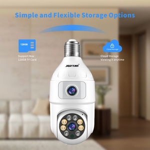 Caméra de sécurité Jortan 6MP étanche avec double objectif, ampoule connectée WiFi mini projecteur pour la maison, IP66 <span class=keywords><strong>4G</strong></span> - Product Image 4