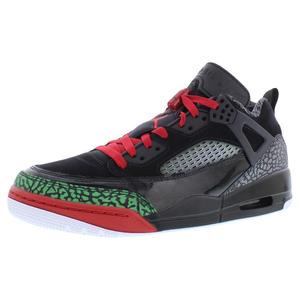 Chaussures Jordan Spizike Low en cuir pour hommes, noir et rouge varsity, style basketball - Product Image 1
