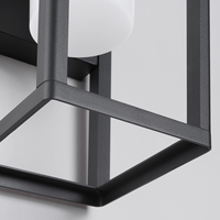 Lampe murale extérieure solaire à LED moderne en aluminium moulé sous pression noir, étanche IP44, avec détecteur de mouvement