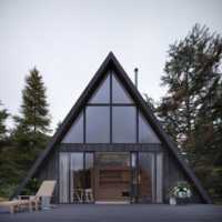 Maisonnette préfabriquée en acier léger de style européen, à ossature en A, avec chambre, idéale pour la location ou l'habitation familiale