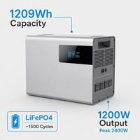 Generador Solar Portátil H-1200T 1209Wh |   Carga Rápida MPPT de 800W |   Control por Aplicación Bluetooth |   Expansión Paralela de 16 Puertos |   OEM