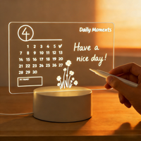 Lampe de nuit LED 3D multicolore à intensité variable, cadeau, lampe vierge créative, tableau d'écriture et de messages en acrylique réinscriptible