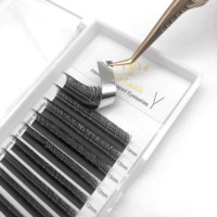 Version étroite en gros YY Extension de cils 2D 0.07 Faux vison C/D naturel doux cils brésiliens ventilateurs de Volume préfabriqués