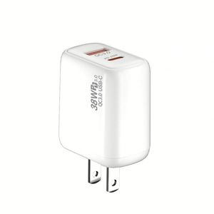 A+C Wall Charger Portable 38W PD Mobile Phone Fast Charging QC 3.0 Charger <b>Adapter</b> US/EU/UK <b>Plug</b> <b>USB</b> C Charger Block - Product Image 4