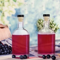 Offre Spéciale 12oz Mini Vide Verre Transparent Vin Boissons Liqueur Soda bouteille avec liège