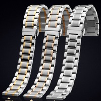 Remplacement à cinq perles Maenwvo célèbre marque en acier inoxydable respirant bracelet de montre chaîne de montre solide fermoir papillon bande en acier