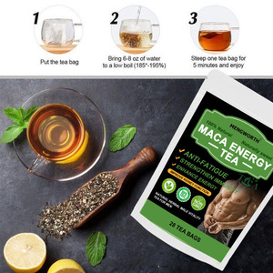Tè Energetico alla Maca con Ginseng e 12 Erbe Naturali per la Vitalità Maschile, Anti-Fatica e Supporto Renale, 28 Bustine - Product Image 2