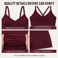 Ensemble de sport 2 pièces pour femme : Soutien-gorge de sport à bretelles réglables et short cycliste taille haute avec poches – Marque privée OEM ODM