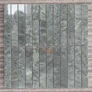 Mosaico de Travertino de Lava Volcánica Negra Natural, Diseño Moderno, Resistente al Agua, con Franjas Acordonadas - Product Image 6