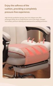 Silla de Juego Moderna Ajustable de Cuero PU, Silla de Oficina para Computadora, Función Reclinable, Cómoda para Estar Sentado por Tiempo Prolongado, Base de Acero - Product Image 6