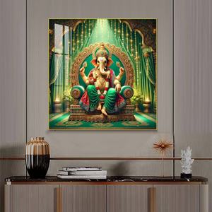 Decoración de Pared con Efecto 3D, Cuadro Abstracto de Elefante, Luz LED, Marco Metálico, Pintura de Porcelana de Cristal, Venta al Por Mayor de Fábrica - Product Image 2