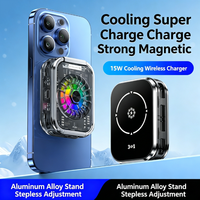 Refroidisseur de téléphone magnétique à semi-conducteurs avec chargeur sans fil 15W, support pliable, charge à basse température sans surchauffe, pour le gaming