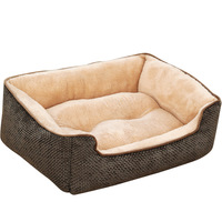 Grand lit orthopédique de luxe lavable en mousse à mémoire de forme pour chien, coussin pour chats et chiens, lits carrés confortables pour animaux de compagnie, vente en gros