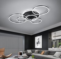 Plafonnier LED moderne en forme d'anneaux, luminaire encastré doré en acrylique, lustre LED pour salon, chambre, cuisine