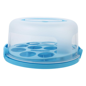 Wholesale Round <b>Cupcake</b> Containers <b>Box</b> BPA-Free Plastic Cake <b>Holder</b> Portable Cake Stand with Lid Cake Keeper Cover with Handle - Product Image 1