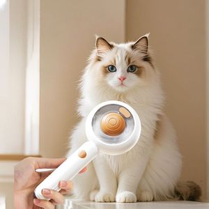 Brosse à vapeur en plastique pour animaux de compagnie de style dessin animé facile à utiliser pour chats chiens épilation perte de massage toilettage <span class=keywords><strong>peigne</strong></span> de nettoyage des cheveux - Product Image 5