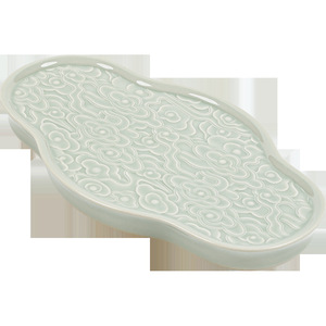 Guanlan Banana Moon Color Begonia Cloud Pattern Ceramic <b>Tea</b> Tray Flat Multi-Purpose <b>Tea</b> <b>Set</b> Holder For Home Use - Product Image 5