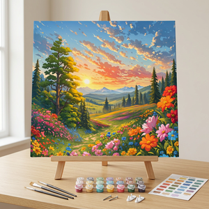 <strong>Custom</strong> <strong>Paint</strong> <strong>by</strong> <strong>Number</strong> Kit Spring Flower Landscape for Adults Acrylic Eco-friendly Canvas Home Wall Decor Gift Wholesale - Product Image 1
