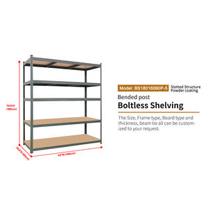 <span class=keywords><strong>Étagère</strong></span>s de stockage en acier robuste réglables à 5 niveaux, sans boulons, capacité de <span class=keywords><strong>charge</strong></span> de 300 kg, 180*160*<span class=keywords><strong>60</strong></span> <span class=keywords><strong>cm</strong></span>, protection contre la corrosion pour entrepôt - Product Image 6