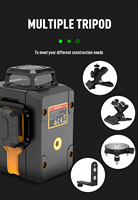 Niveau laser professionnel 3D 360° à lumière verte, 12 lignes, alimenté par batterie au lithium, multifonction, auto-nivelant, pour usage industriel et bricolage, 3mm/10m