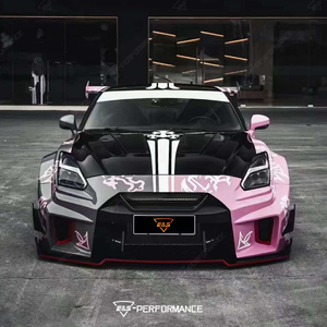 Accessoires automobiles européens : Kit carrosserie en fibre de verre (pare-chocs avant, pare-chocs arrière, capot) pour GTR, mise à niveau vers le kit de style large LB de troisième génération - Product Image 5