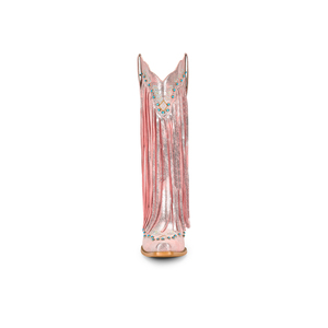 <span class=keywords><strong>Stivali</strong></span> da Cowgirl WETKISS OEM con Strass Blu, <span class=keywords><strong>Tacco</strong></span> Alto, Altezza al Ginocchio, <span class=keywords><strong>Stivali</strong></span> Metallici Rosa con Frange - Product Image 3