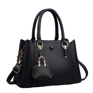 Bolso de Mano de Lujo Vintage con Parches, Bolso de Hombro de Cuero Genuino para Mujer - Product Image 1
