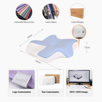 Oreiller ergonomique en mousse à mémoire de forme OEM ODM personnalisé, oreiller cervical orthopédique à contour, directement de l'usine, avec logo personnalisé pour le sommeil