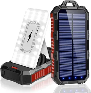 Neuankömmling Qi tragbares Ladegerät Solar Wireless mit Handy halter Power Bank