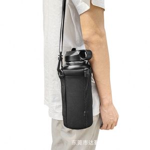 Porte-bouteille d'eau en néoprène avec sangle pour randonnée, sac banane, pochette isotherme vierge pour bouteille courte - Product Image 5
