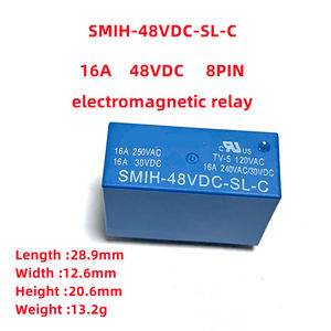 Relés Subminiatura de Alta Potencia Serie SMIH - 5VDC-SL-C 12VDC-SL-A 24VDC-SL-A 16A 250V 6/8 pines - Product Image 3