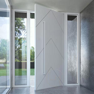 Porte d'entrée de sécurité en aluminium sur mesure avec design en verre, style moderne pour usage extérieur, porte pivotante haut de gamme pour villa - Product Image 6